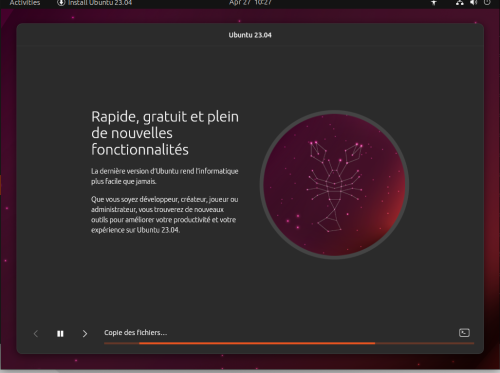 Ecran d'installation Ubuntu 2304